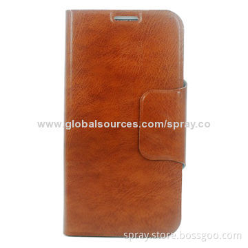 Book Style Folio PU Leather Flip Case Cover for Samsung Galaxy S5 S4, with Magnet Design